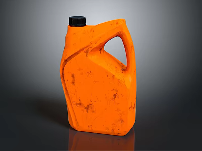Industrial Equipment Orange Stained Oil Storage Container with Black Lid and Handle 3d model