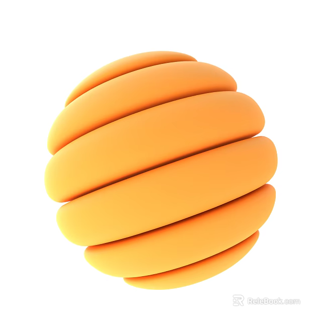 Orange Ring Stacked Spherical Abstract Modern Decorative Ornament Set For Home 3d model 