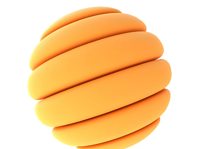 Orange Ring Stacked Spherical Abstract Modern Decorative Ornament Set For Home 3d model