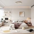 Modern Kids Room Interior With Plush Toys Round Rug Wooden Desk And Decorative Art