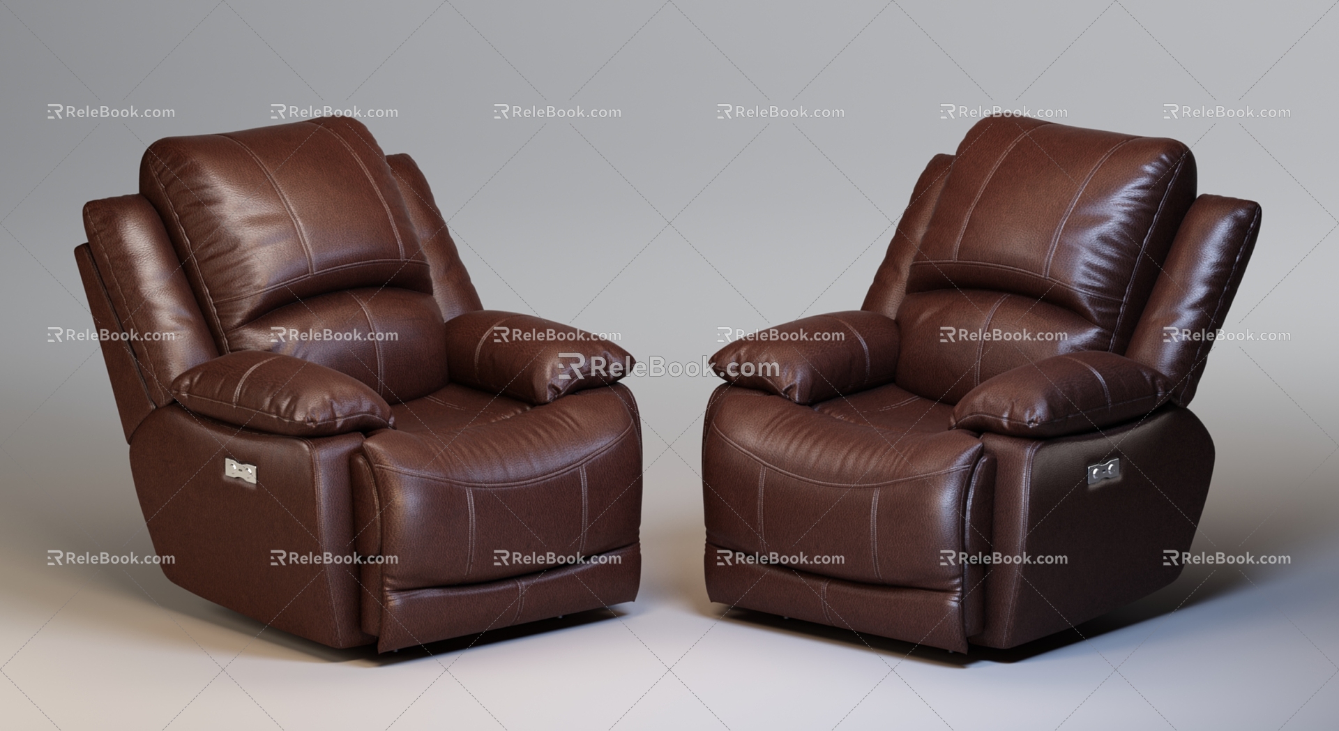 Modern Single Sofa Multi-function Single Leather Sofa 3d model