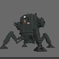 Green Armored Mechanical Combat Weapon With Multi Legged Structure And