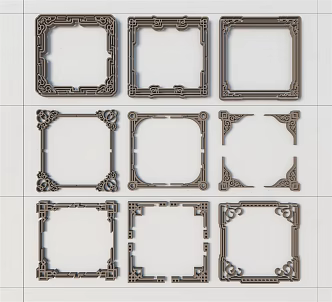 New Chinese Carved Combination 3d model