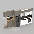 Modern Kitchen Interior With Gray White Cabinets Island Sink And Appliances