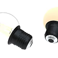 Decorative Light Bulbs Transparent And Milky White Illuminated With Black Base Design Style