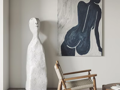 The combination of sculpture and painting 3d model