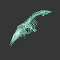 Complete Anatomical White Reptile Skeleton Structure On Dark Reflective Background