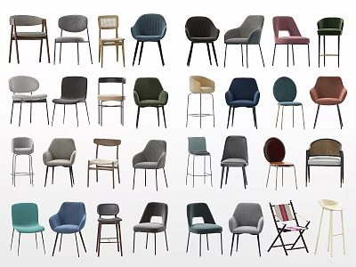 Leisure Chairs With Various Styles Different Colors And Modern Designs For Home Decor 3d model