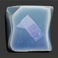 Frozen Food Package Inside Clear Ice Cube Container With Blue Tint And Reflection 3d model