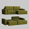 modern double sofa folding sofa 3d model
