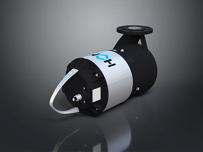 Black And White Hardware Tool With Handle And Circular Lid Design 3d model