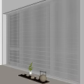Elegant Window Blinds In Modern Room With Tray Plant And Teapot