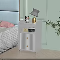White Bedroom Nightstand With Drawers Lamp Decorative Figure And Clock Showing 29