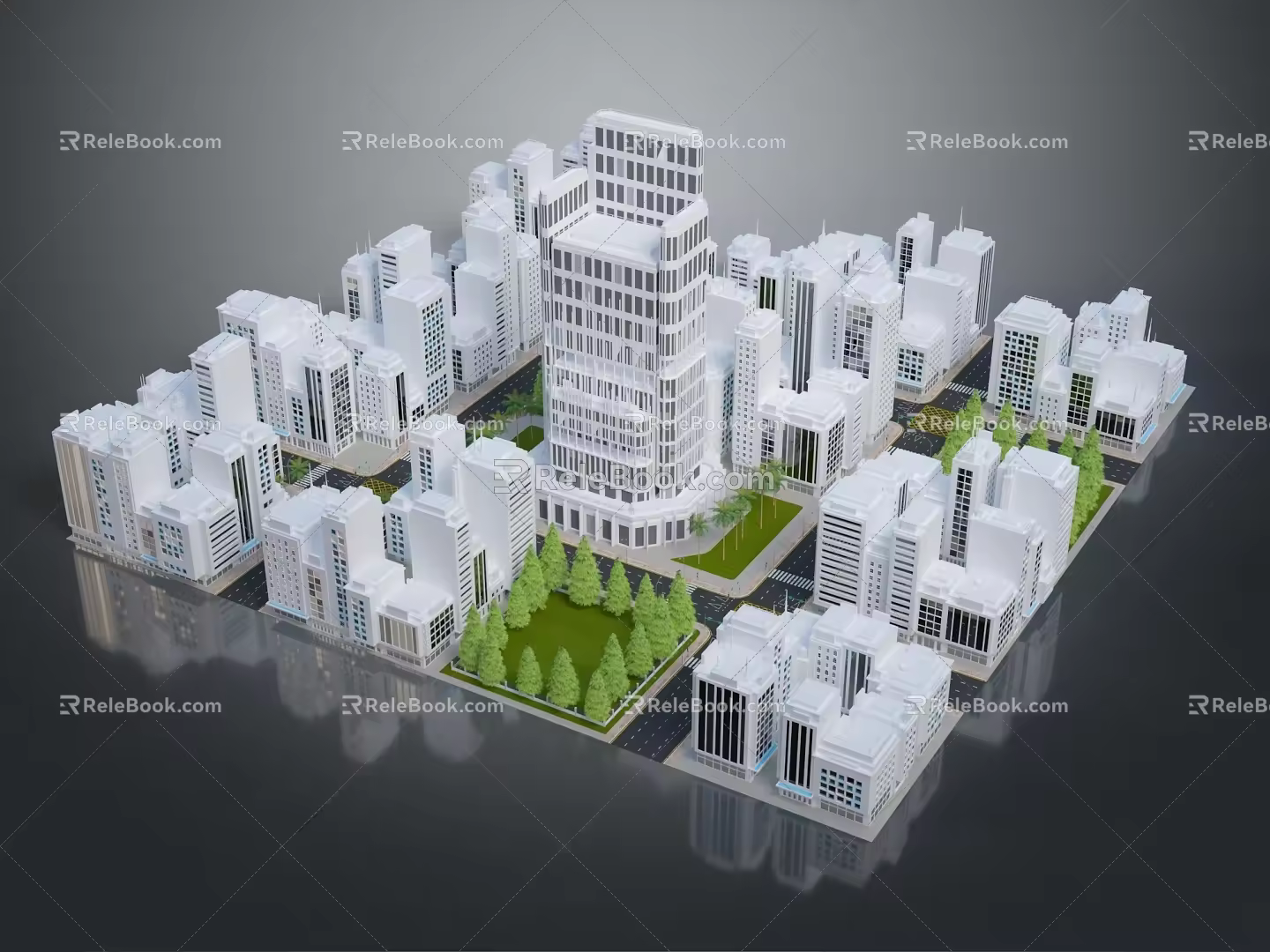 Modern Cartoon Architecture Aerial View Urban Aerial View Micro City Micro City Landscape 3d model
