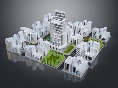 Modern Cartoon Architecture Aerial View Urban Aerial View Micro City Micro City Landscape 3d model