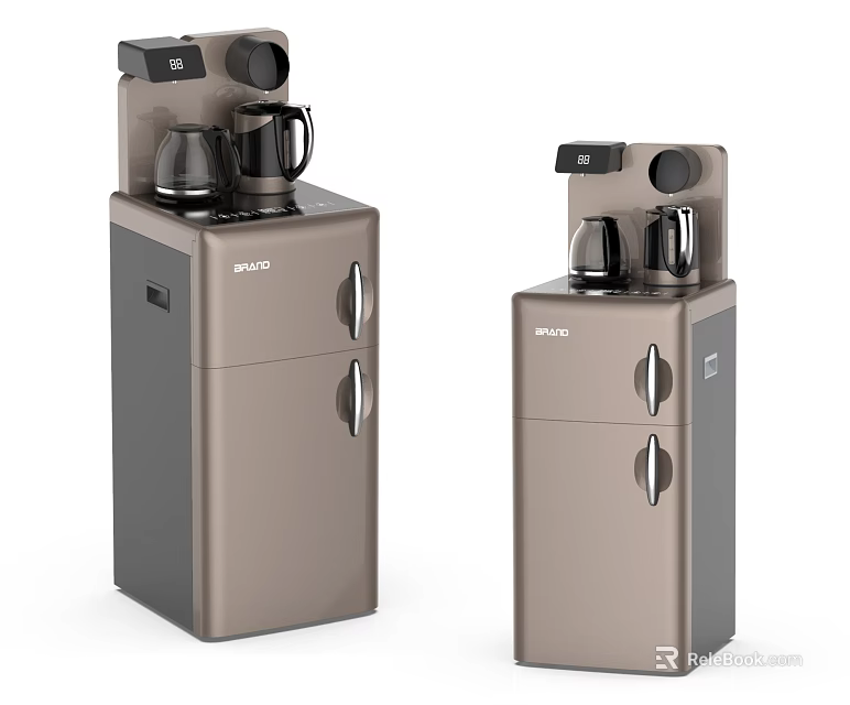 BRANO Household Appliances with Storage Cabinets and Double Doors in Brown Gray Design 3d model 