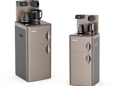 BRANO Household Appliances with Storage Cabinets and Double Doors in Brown Gray Design 3d model