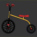 Colorful Kids Tricycle With Yellow Frame Red Seat And Black Wheels
