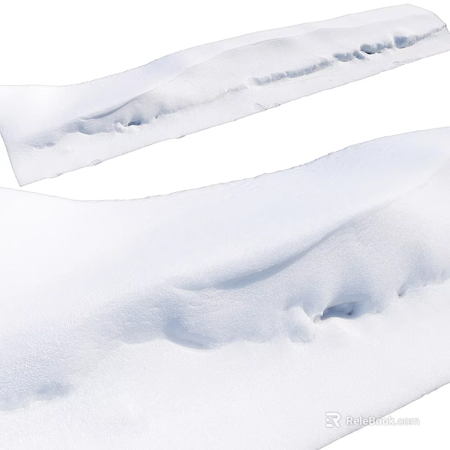 Snow Covered Road Facilities In Winter With Safety Edges And Clear Pathways 3d model 