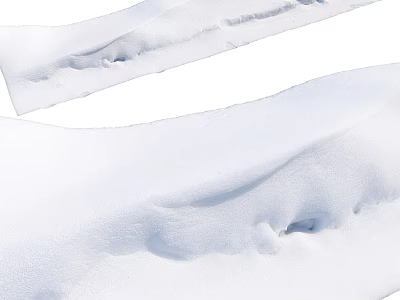 Snow Covered Road Facilities In Winter With Safety Edges And Clear Pathways 3d model