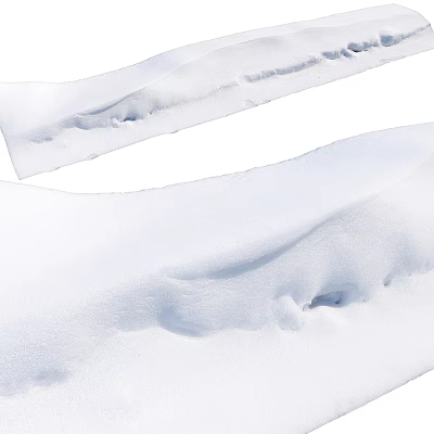 Snow Covered Road Facilities In Winter With Safety Edges And Clear Pathways 3d model
