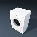 White Front Loading Washing Machine With Modern Design And Control Panel