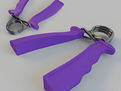 Purple Hand Grip Strengthener With Ergonomic Handles And Metal Spring 3d model