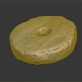 Stone Circular Disc With Central Hole And Rough Surface Texture 3d model