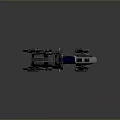 Futuristic Sci Fi Motorcycle Design With Black Silver Body And Blue Seat