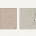 Modern Abstract Wall Decor with Beige Light Gray Background Curved Lines and Textured Design