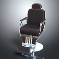 Dark Brown Leather Massage Chair With Metal Frame Footrest And Round Base
