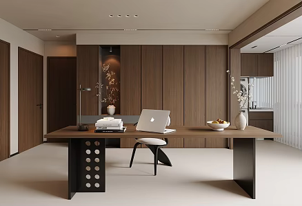 Office desk and chair combination 3d model
