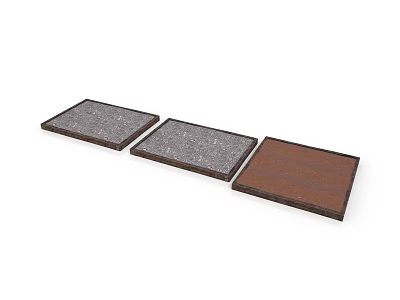 Three Different Material Square Floor Mats for Home Living Use 3d model