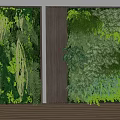 Indoor Living Wall Design With Lush Green Foliage And Vertical Wooden Slats