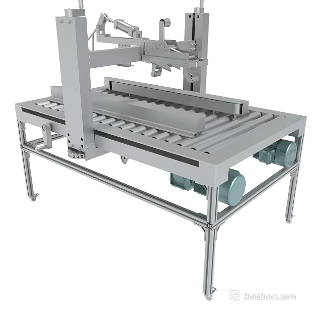 Industrial Conveyor Equipment With Roller Table Structure 3d model