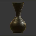 Exquisite Golden Carved Vase With Intricate Patterns And Classic Design