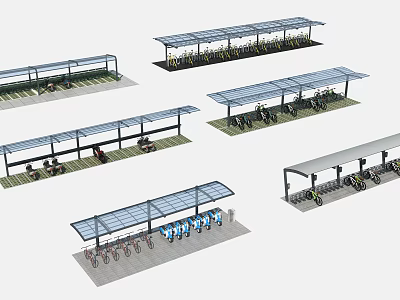Bike Parking Shelter Canopy Designs For Outdoor Bicycle Storage Areas 3d model