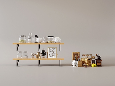 Kitchen Storage Rack Kitchen Supplies Spice Bottle Coffee Cup Basin Wine Box Coffee Maker and Other Combinations model