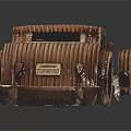 Vintage Handcrafted Car Model With Metallic Striped Body Large Wheels And Circular Engine Parts