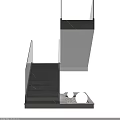 Modern Minimalist Staircase With Glass Railing Wooden Steps And Ceiling Lights Design
