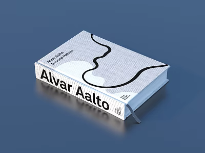 Alvar Aalto Book by Peter Blundell Jones with Gray Cover and Black Curve Design 3d model