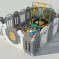 Kids Safety Playpen With Colorful Ball Pit And Mini Trampoline For Toddlers