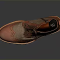 Ankle Boots With Leather Fabric Upper Classic Laces Brogue Details Brown Sole Stylish Daily Footwear