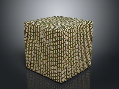 Wood Stone Textured Decorative Cube With Intricate Pattern Design And Smooth Surface 3d model