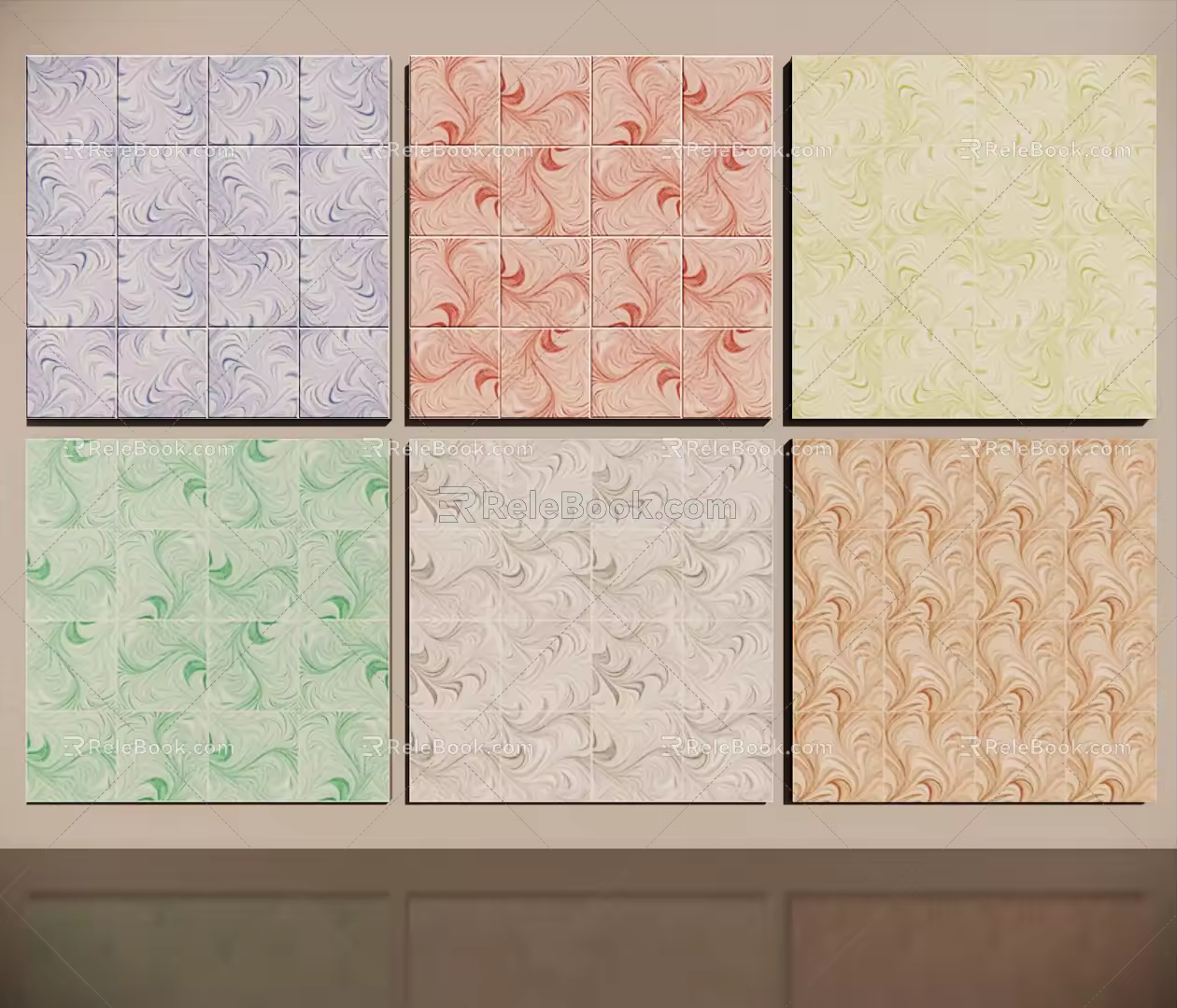 Retro Tile Small Tile Seamless Ceramic Mosaic Classic Color Matching Hong Kong Style Retro Chinese Traditional Mosaic Pattern 3d model
