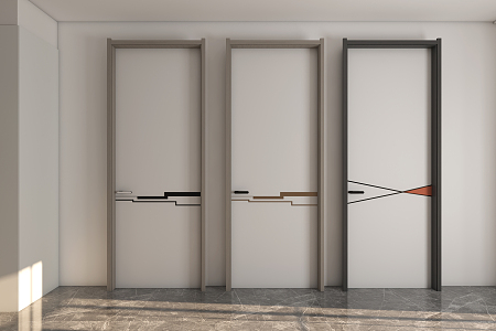 Modern swing door indoor swing door 3d model