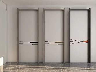 Modern swing door indoor swing door 3d model