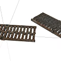 Rusty Metal Grates As Drain Covers For Road Facilities With Durable Structure 3d model