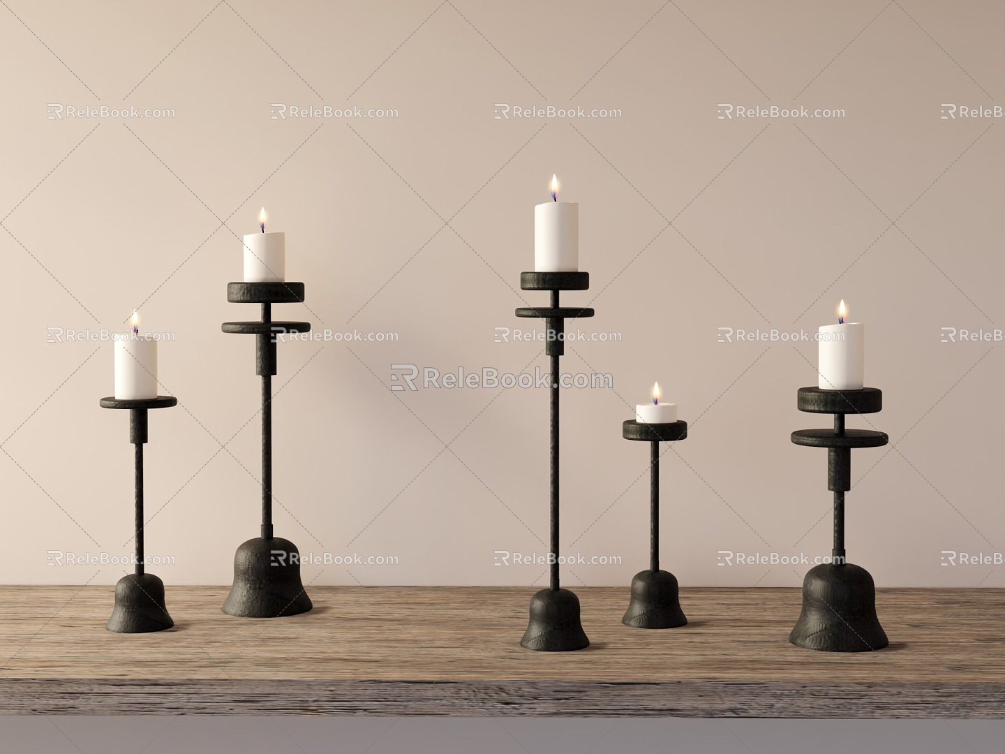 Quiet Candlestick Lamp Combination Ornament Combination 3d model