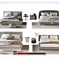 Modern Double Bed Designs With Bedside Tables Pillows And Decorative Blankets 3d model
